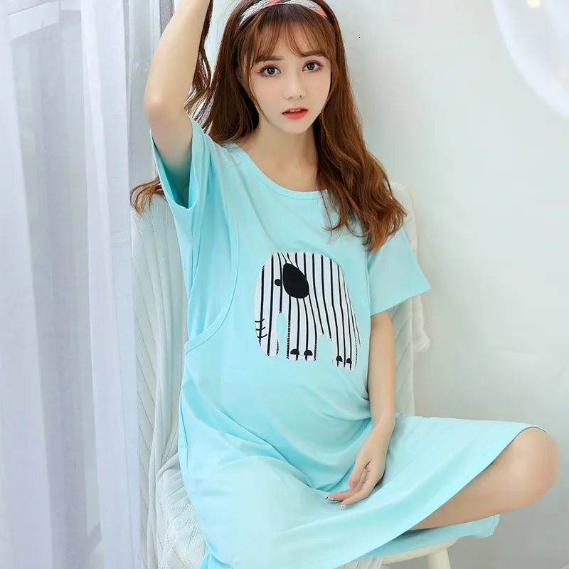 Maternity Breastfeeding Nightgown Comfortable Nursing Sleepwear