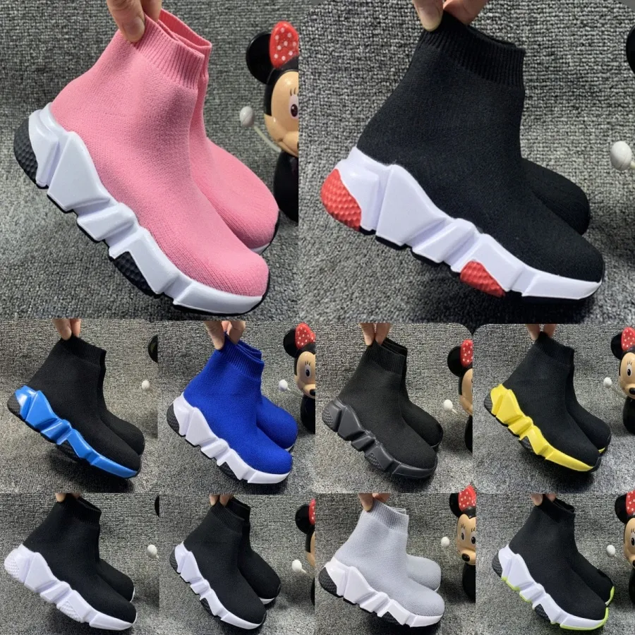 Sapatos de grife para crianças Crianças speed Triple-S Tênis de meia Paris meninas meninos Meias Botas casuais crianças tênis altos pretos garoto menino meninahn77#