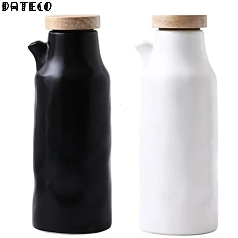 Mutfak Depolama Organizasyonu 400ml Seramik Zeytinyağı Pot Sos Sirke Cruet Şişe Sıvı Çeşni Dağıtıcı Baharat Sos Teknesi Pişirme Araçları 230627