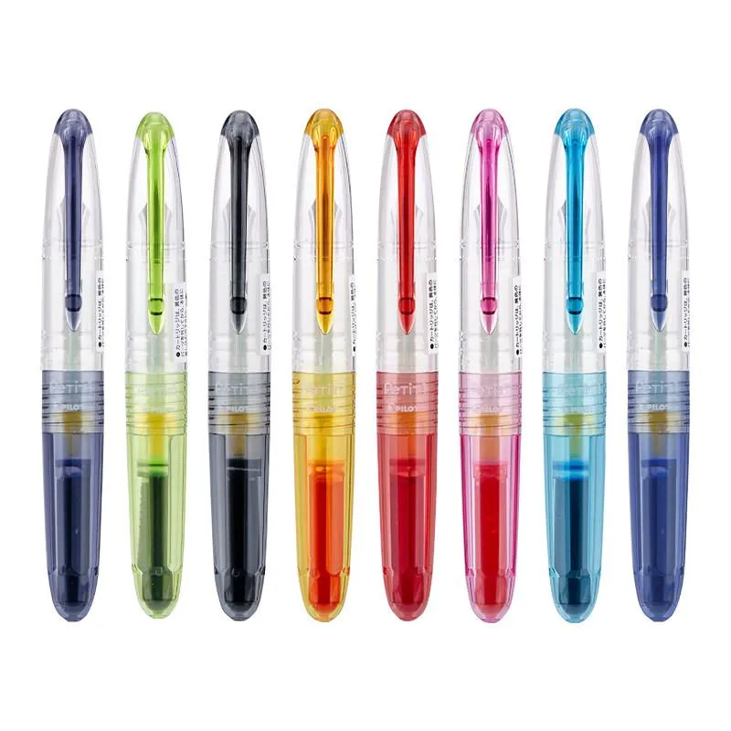 Pens PILOT Kawaii Fountain Pen F Nib SPN20F 8 Colors Cute Transparent Pen Rod Student Writing Replaceable Ink Cartridge