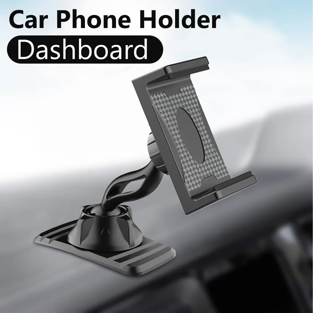 XMXCZKJ Dashboard Mount Telefoon Houder in Auto Flexibele Clip Dubbele 360 Graden Stand Beugel Ondersteuning Voor 4 tot 6.5 inch Mobiele telefoon
