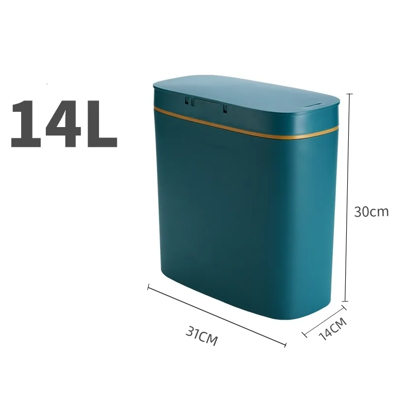 Cubo de basura con Sensor inteligente, papelera electrónica automática,  impermeable, para el baño, con tapa wth, 16L/13L