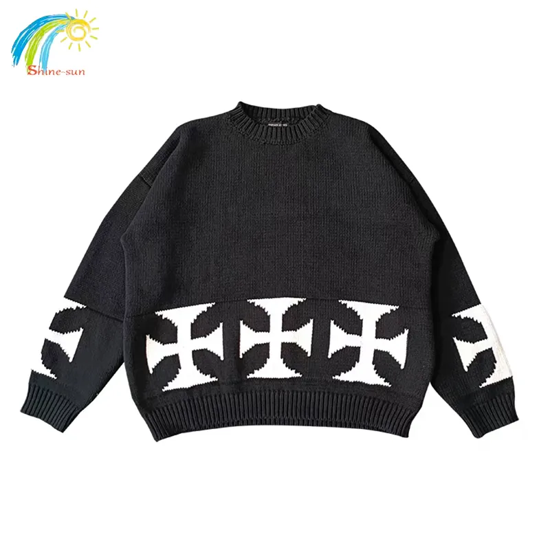 Men's TShirts Black Oversize ERD Knitted Sweater Men Women High Quality ONeck Jacquard Pullover Sweatshirts 230628