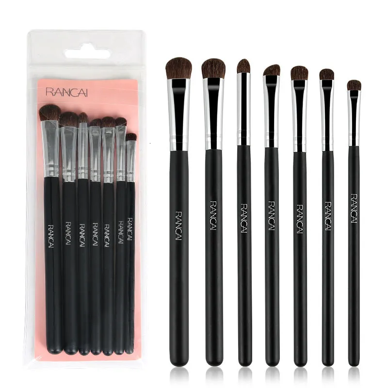 Makeup Tools 3 7st Eye Shadow Brushes Set Natural Animal Horse Soft Hair Cosmetics Blandning Smudge Shader Brush Beauty Kit 230627