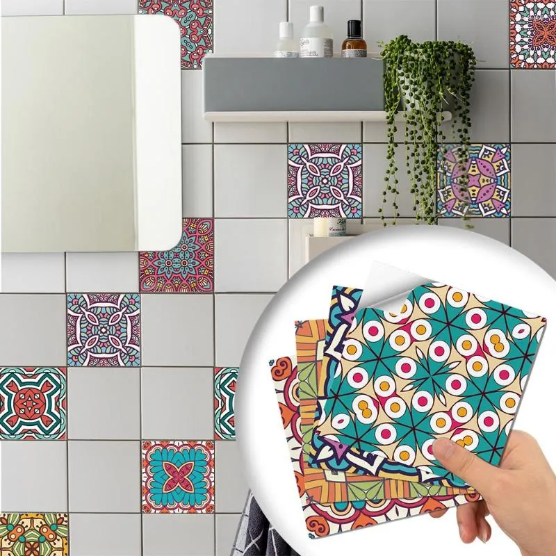 Adesivos de parede cor faça você mesmo papel de parede decoração do quarto azulejo removível decalques à prova d'água reforma do banheiro decoração do berçário
