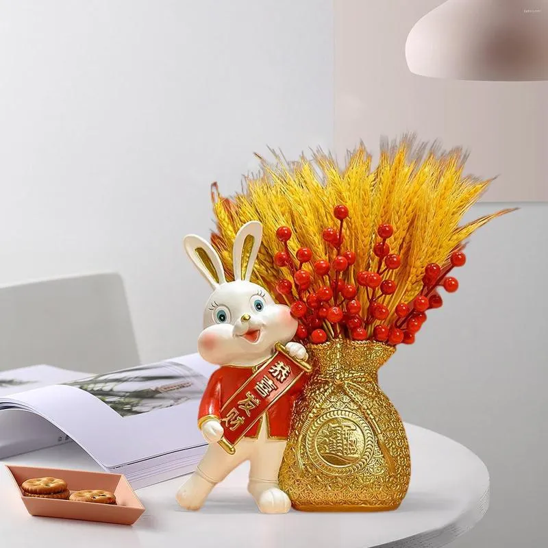 Chinese Resin Flower Vase With Statue Basket And Money Bag Perfect Cute