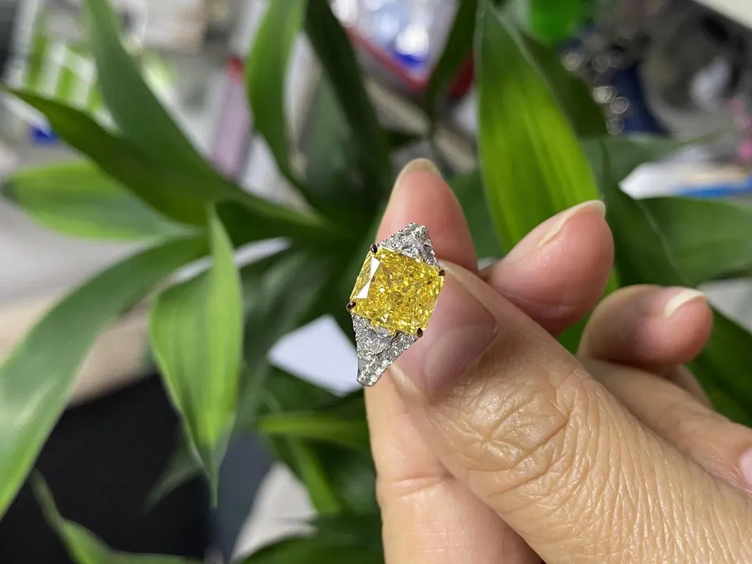 Pierścienie klastra 3.0CT Radiant Cut lśniąca Diamentowa złota biżuteria elegancka srebrna srebrna s925