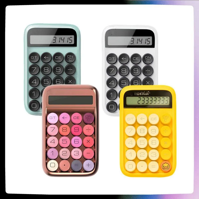 Calculadoras calculadoras de desenho animado calculador mecânico calculadora de estudos de escritório calculadora de moda 10 dígitos Exibir botão de tela grande destacável