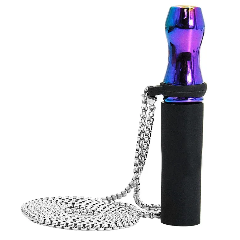 Colorido arco -íris grossa vidro narguilé shisha fumando tubos de bubbler de punho de água filtro de silicone tubo tubo portátil colar de aço portador de cigarro maçaneta dicas de pinging dicas