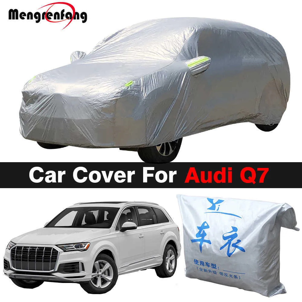 Capas de carro completo para Audi Q7 Pára-sol AntiUV Neve Chuva Prevenir Outdoor SUV Cover DustproofHKD230628