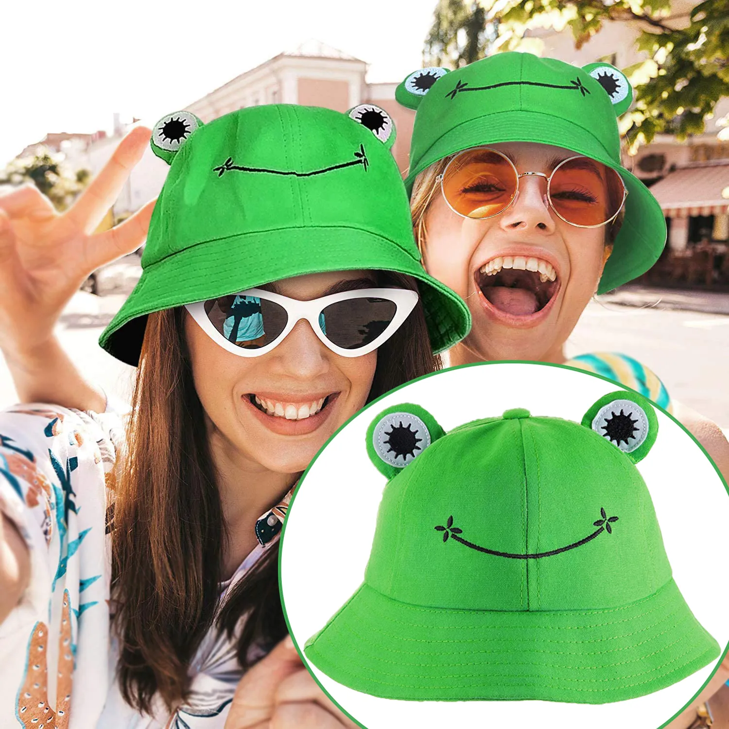 Cute Cartoon Frog Bucket Hat Frog For Women, Men, And Girls