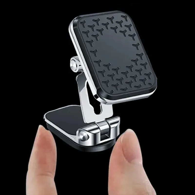 Lyxig vikbar magnetisk biltelefonfäste roterande mobiltelefonfäste för iPhone Mi Samsung Strong magnet roterbar hållare i bilen