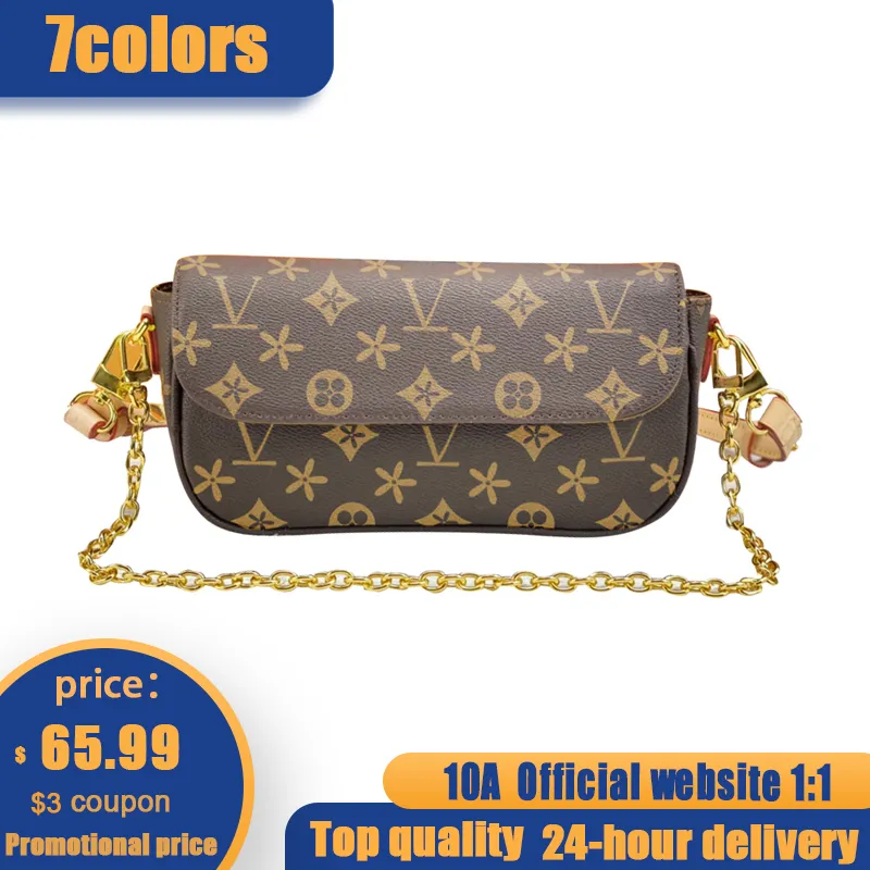 Designer M81911 M82210 Genuine Leather wallet on chain ivy Shoulder Evening bag clutch envelope handbag cross body travel Beach bags lady Hobo Womens purses men tote