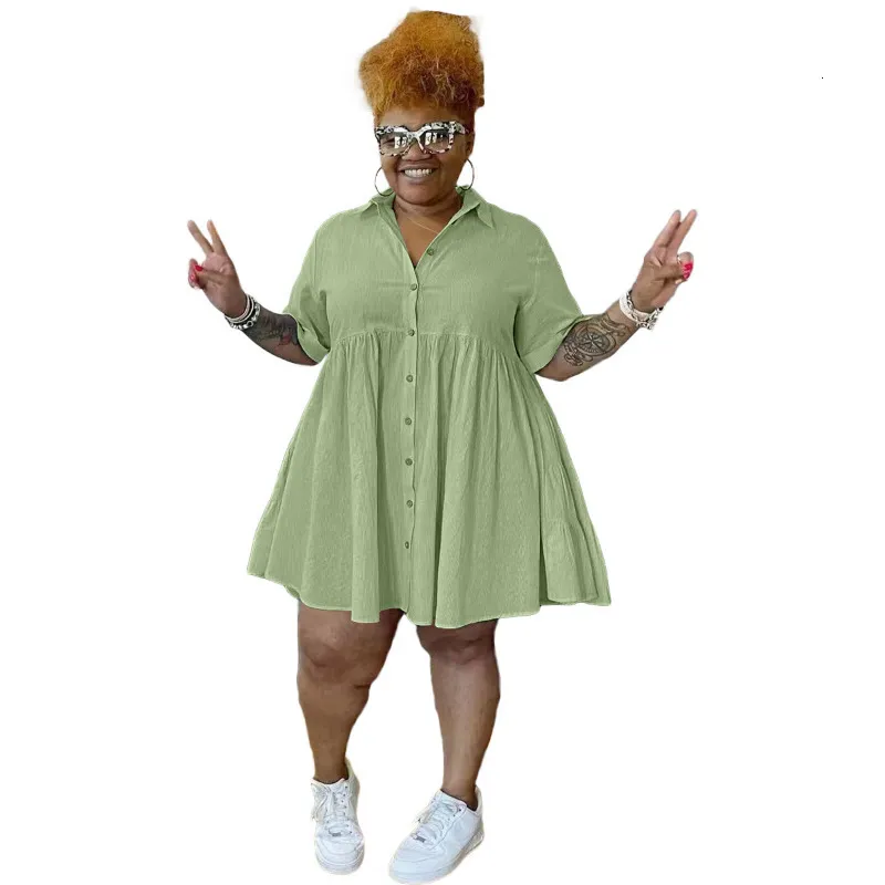 Plus Size Knee-Length Velvet Shirt Dress for Women with Ruffled Collar and  Short Flare Sleeves from Dhgate Plus size Dresses - price 56.09