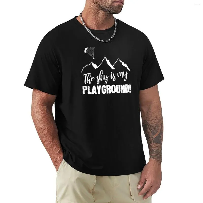 Men's Polos The Sky Is My Playground! Paradliding Paraglider Parachute Flying T-Shirt Blouse Customized T Shirts Mens Plain