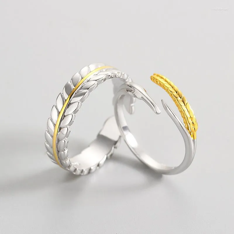 Bagues Grappe Flyleaf Or Blé Véritable Argent Sterling 925 Pour Femme Joaillerie Bague Ouverte Haute Qualité Couple Cadeau Amoureux Personnalisé