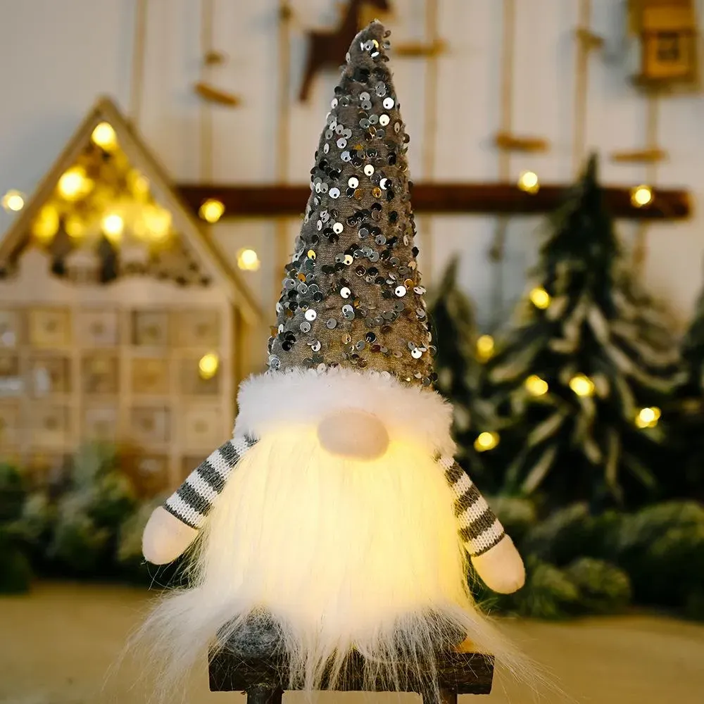 Decorazioni natalizie con luce LED scandinava Tomtes Home da tavolo gnomi svedesi senza volto ornamenti