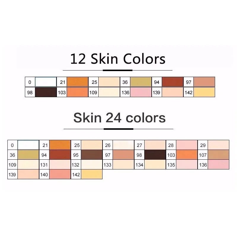 마커 24 색 피부색 아트 마커 예술가 학교 미술 용품을위한 더블 헤드 알코올 기반 스케치 브러시 마커 펜