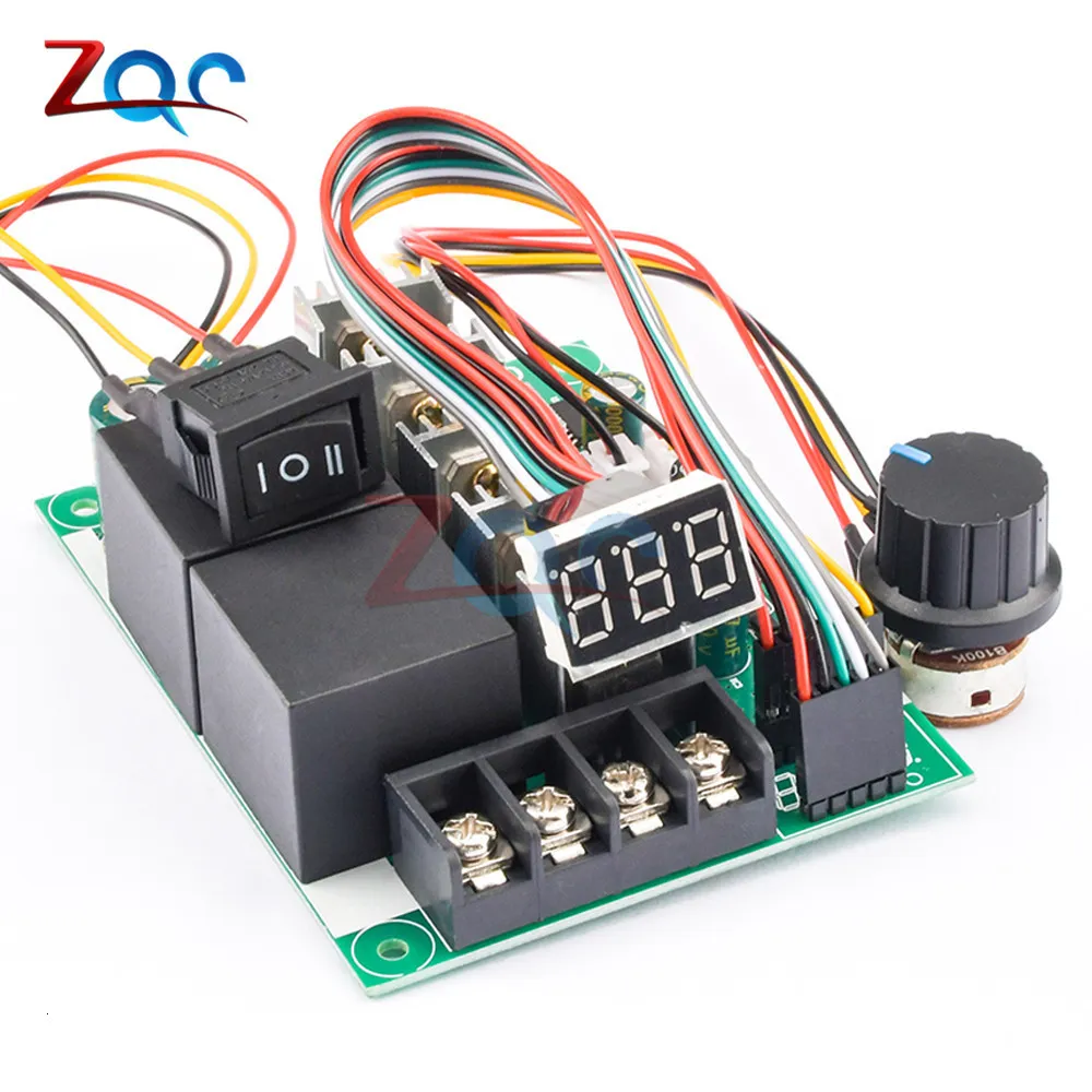 Bike Groupsets PWM DC Motor Speed Controller DC 10 -55V Digital LED Display 0 -100% Adjustable Drive Module Input MAX 60A 12V 24V 36V 48V 230628