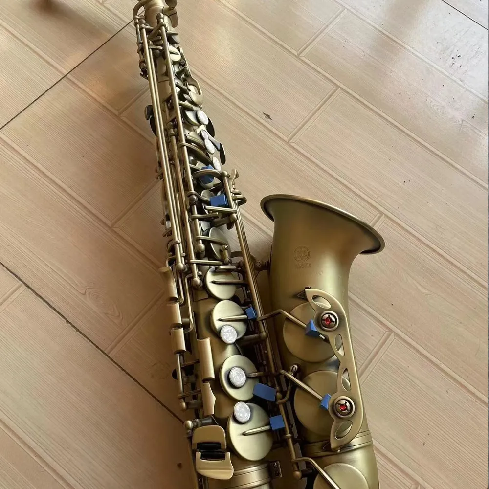 Vintage 62 antikes Bronze-Es-Alt-Saxophon aus Messing, japanisches handgefertigtes Jazzinstrument mit Koffer-Altsaxophon