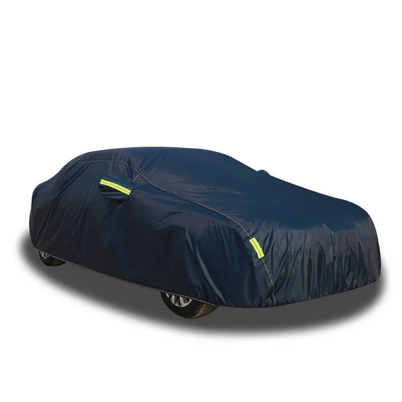 Universal Black Waterproof Full Covers Snow Ice Dust Sun UV Shade inomhus utomhus 7 storlekar Auto Car Cover för alla säsongshkd230628