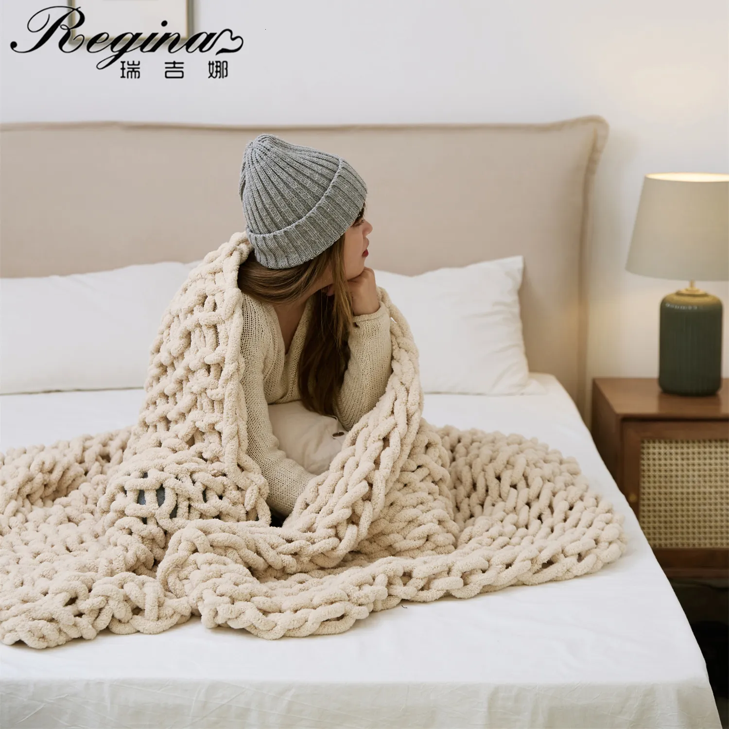 Coperte REGINA Accogliente ciniglia Coperta lavorata a maglia grossa Coperta per letto Divano Camera da letto Soggiorno Tappetino decorativo Tappeto Tappeto Trapunta estiva 230626