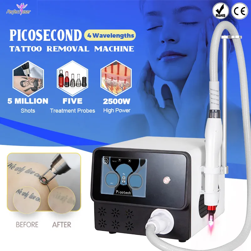 Machine laser de retrait de tatouage picoseconde machine de retrait de tatouage nd yag 755nm équipement de retrait de taches de rousseur