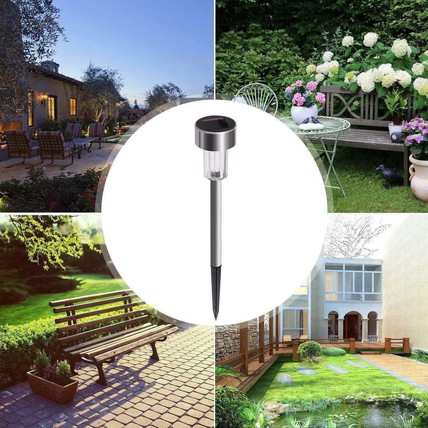 Fohil Solar Garden Lights, 12 Pack Solar Pathway Lights Waterproof, Solar Powered Outdoor Lights