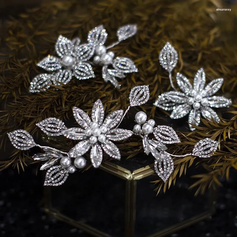 Hair Clips Elegant Flower Brides Headbands Crystal Bridal Tiaras Headpieces Evening Jewelry Birthday Gift