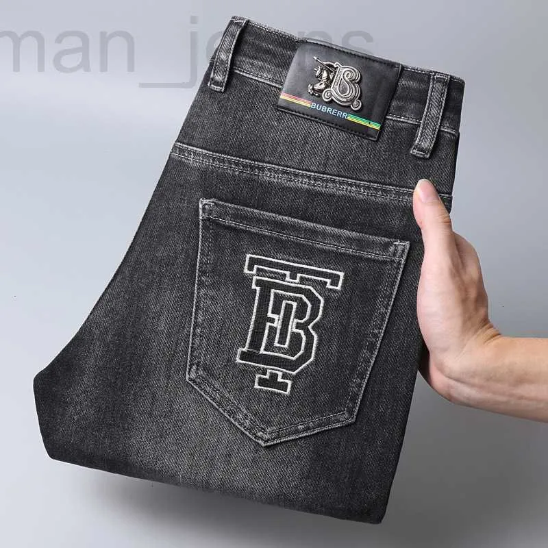 Designer herenjeans High-end geborduurde Europese jeans herfst en winter verdikte leggings Jeugd populaire lange broek SDSL