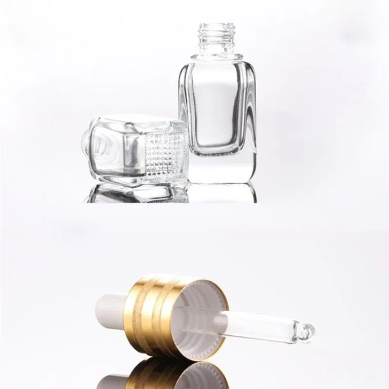 Tillverkare Spot Grid Square Bottle 10 ml 20 ml 40 ml Essence Bottle Thick Bottom Oljeflaskor Nyaste för kosmetisk QJMod