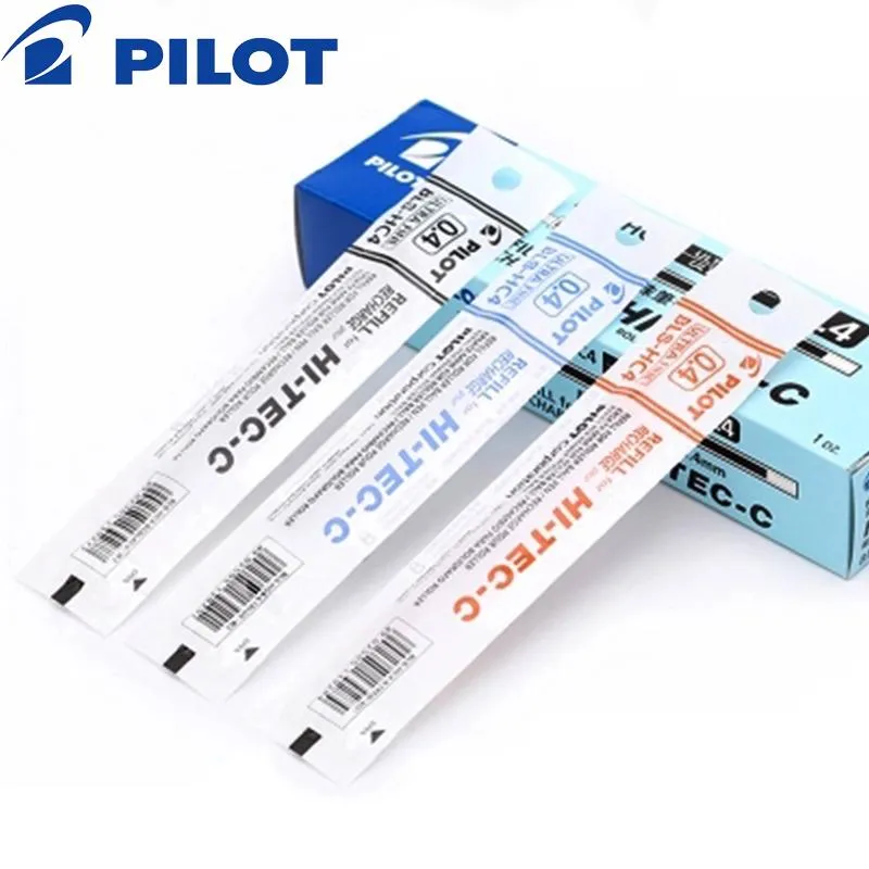 Stylos 12 pièces Pilot HITECC Gel Pen Refill Encre Cartridge RECHARGE BLSHC4 0,25 mm 0,3 mm 0,4 mm 0,5 mm Tige de stylo Japon