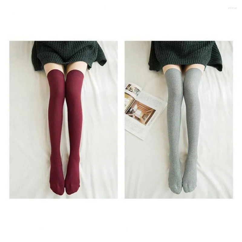 Women Socks Over Knee Stockings Long Tube Good Breathability Stretch Beauty Leg Skin-touch Streetwear