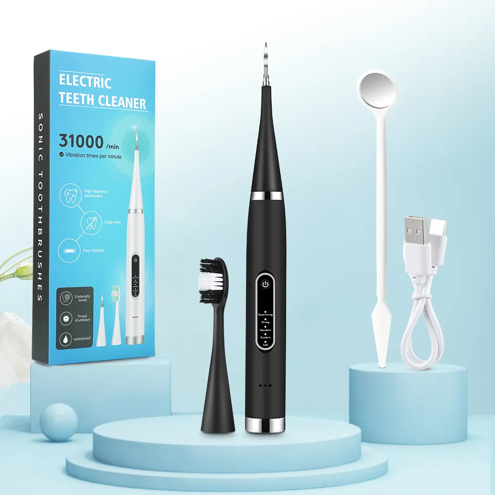 Other Oral Hygiene Electric Teeth Tartar Cleaner Dental High Frequency Vibration for Calculus Plaque Stains Removal Tooth Brush Whitening 230627