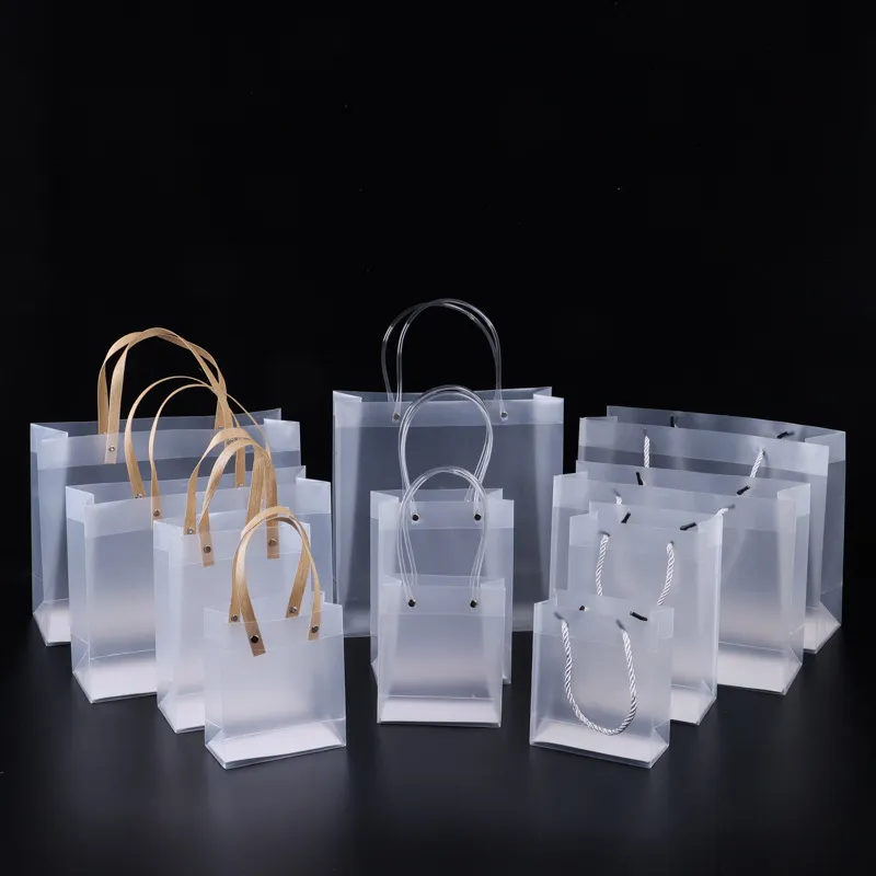 Emballage cadeau 10pcs sacs-cadeaux transparents produits cosmétiques cadeaux sac d'emballage pour mariage fête d'anniversaire de noël sac fourre-tout personnalisé sac à main 230627