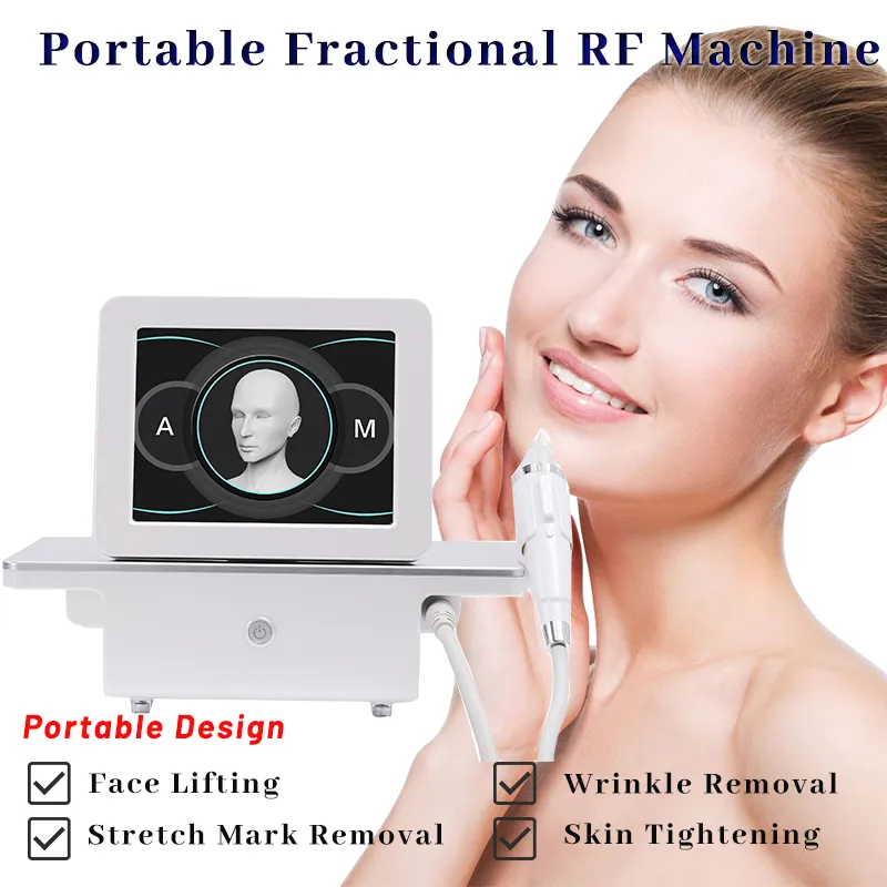 Design portatile Fractional RF Ringiovanimento della pelle Macchina Micro ago Rimozione smagliature 10/25/64 Nano Chip Tip Disponibile