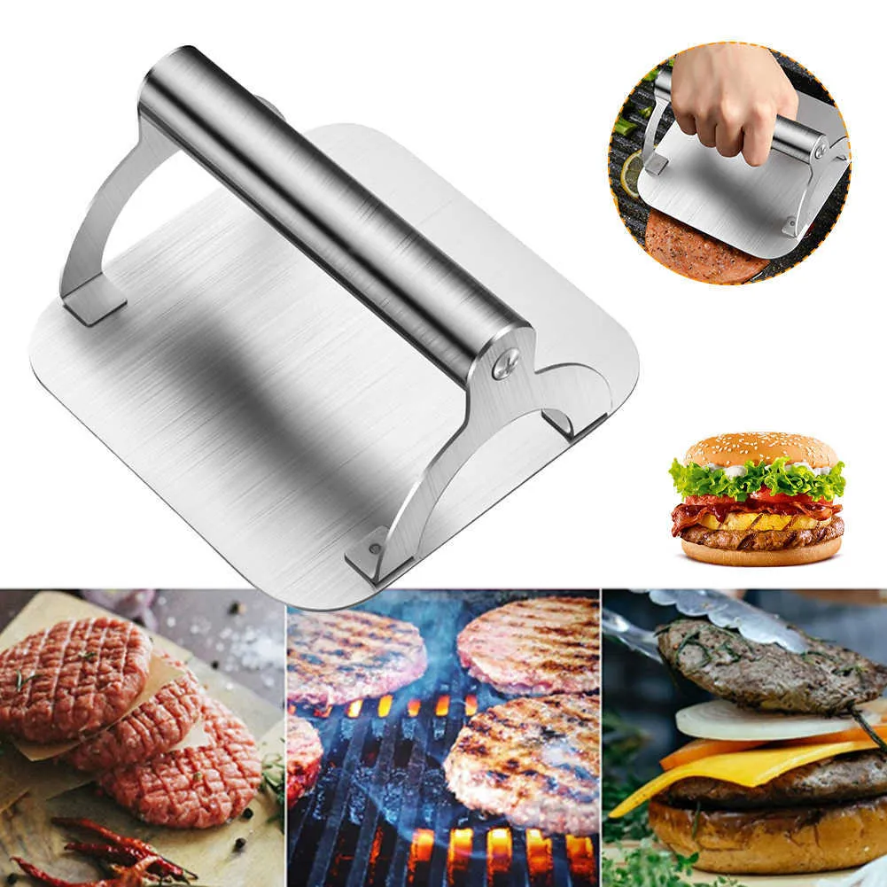  Burger Iron The Professional Grade Burger Smasher, Extra Wide  6 Round Flat Bottom Stainless Steel Smashed Burger Press for Griddle,  Grill and Flat Top