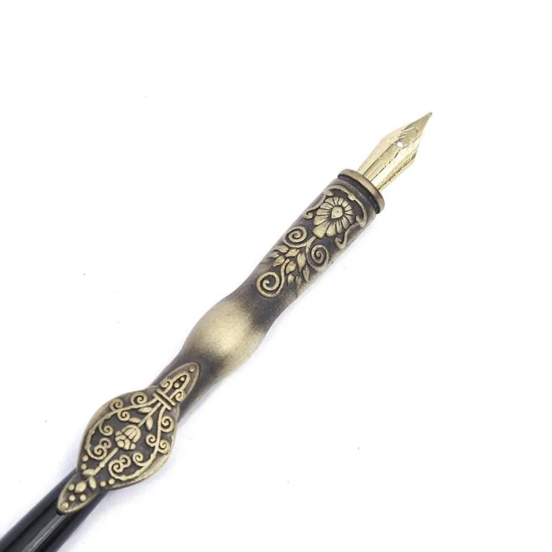 Pens Luxus Highend Retro getaucht Tinte Fountain Gift Geschenkset Holz Business Fountain Stift Student Feather Pen