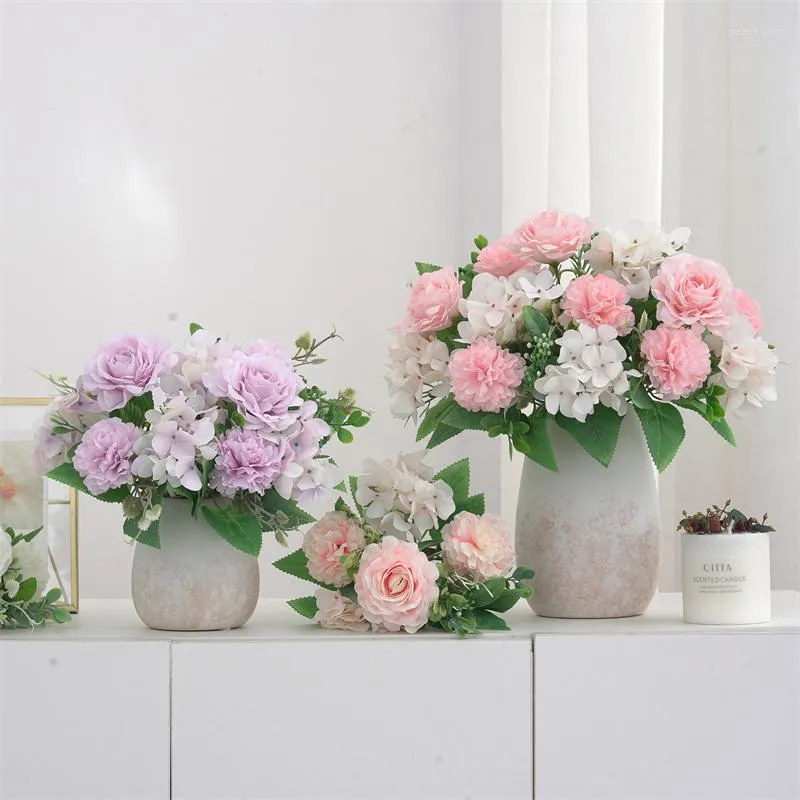 Decorative Flowers Artificial Wedding Decoration Rose Flower Wall Small For Crafts Party Fake Decorations Festive Supplies Home
