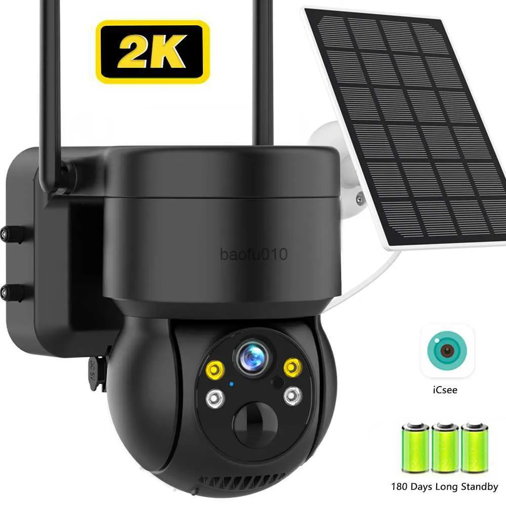 2K 4MP Solar Powered Security Camera - Wireless Outdoor PTZ WiFi Camera ...