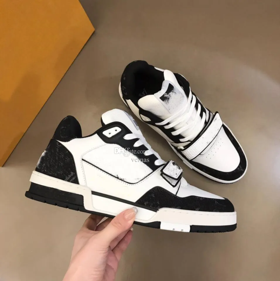 Tênis masculino vintage de marca famosa sapatos jeans malha couro sola de borracha abloh cadarço tira de velcro tênis virgil festa vestido de noiva skate andando ue38-46