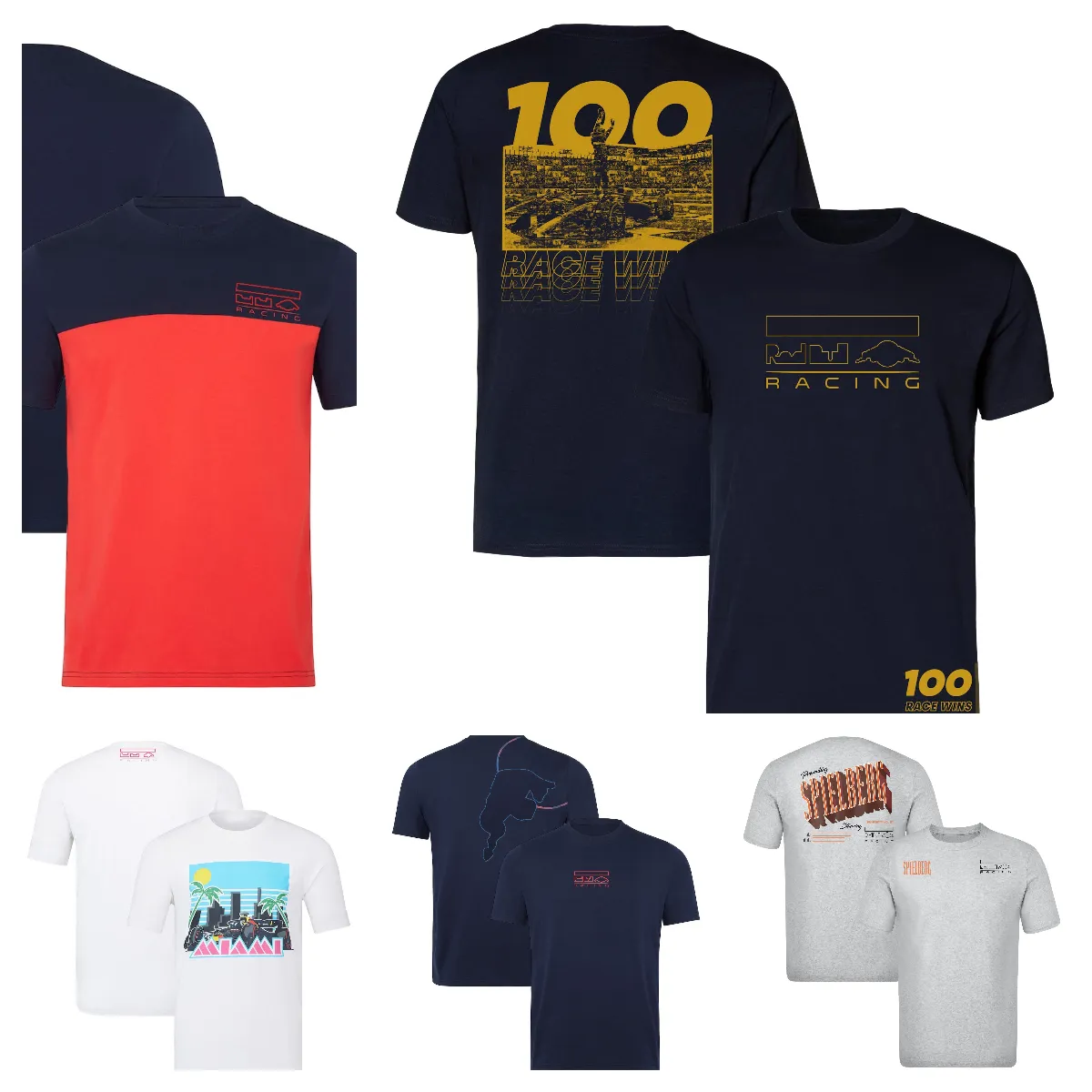 T-shirt da corsa estiva a maniche corte della squadra della nuova tuta da corsa F1 2023 con la stessa personalizzazione dell'acchiappafantasmi maschile.