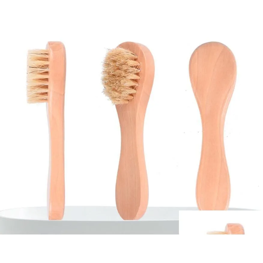 Brosses À Cheveux Poils Naturels Brosse De Nettoyage Du Visage En Bois Manche En Bois Nettoyant Pour Le Visage Points Noirs Nez Scubber Exfoliant Soins De La Peau X Dhbpc