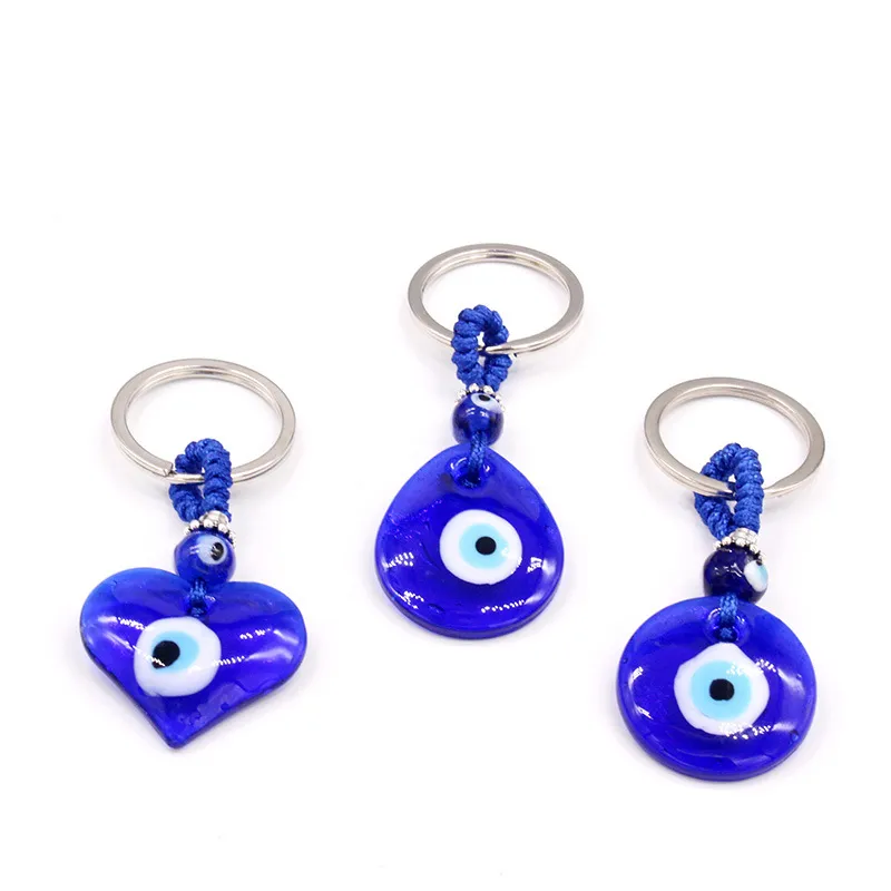 Good Lucky Blue Glass Evil Eye Keychains Bag Decorate Lanyards Crafts for Women