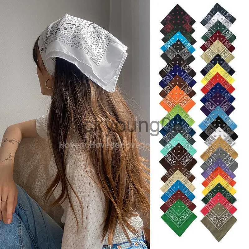 Bandanas Fashion Bohemian Print Bandana Hair Bands for Women Girls Turban pannband unisex fyrkantig halsduk Hårhårtillbehör x0628