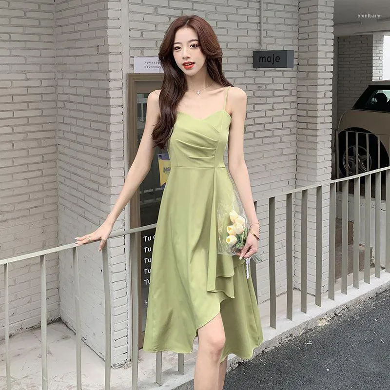 DHgate.com:Womens Casual Ruffle Mini Dress, Spaghetti Strap, Irregular ...