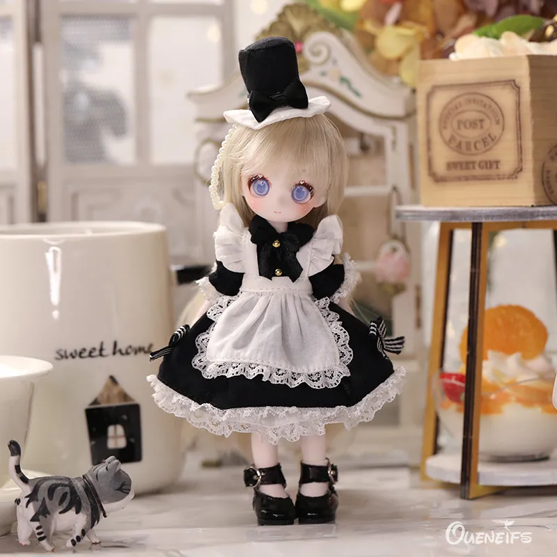 Dolls BJD Doll Pastries 1 8 Big Eyes Anime Wind Resin Art Toys for Kids High Quality Full set Toy 230627