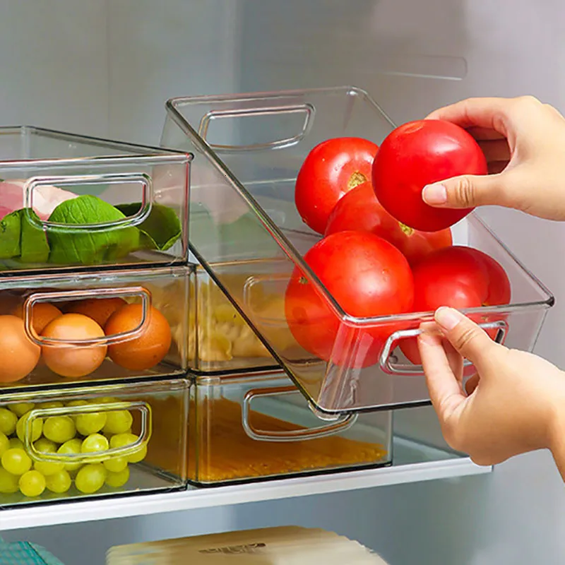 Comprar Caja de almacenamiento de alimentos transparente, contenedor de  almacenamiento de alimentos con tapa, botes de plástico para organización  de cocina y despensa, 1 ud.