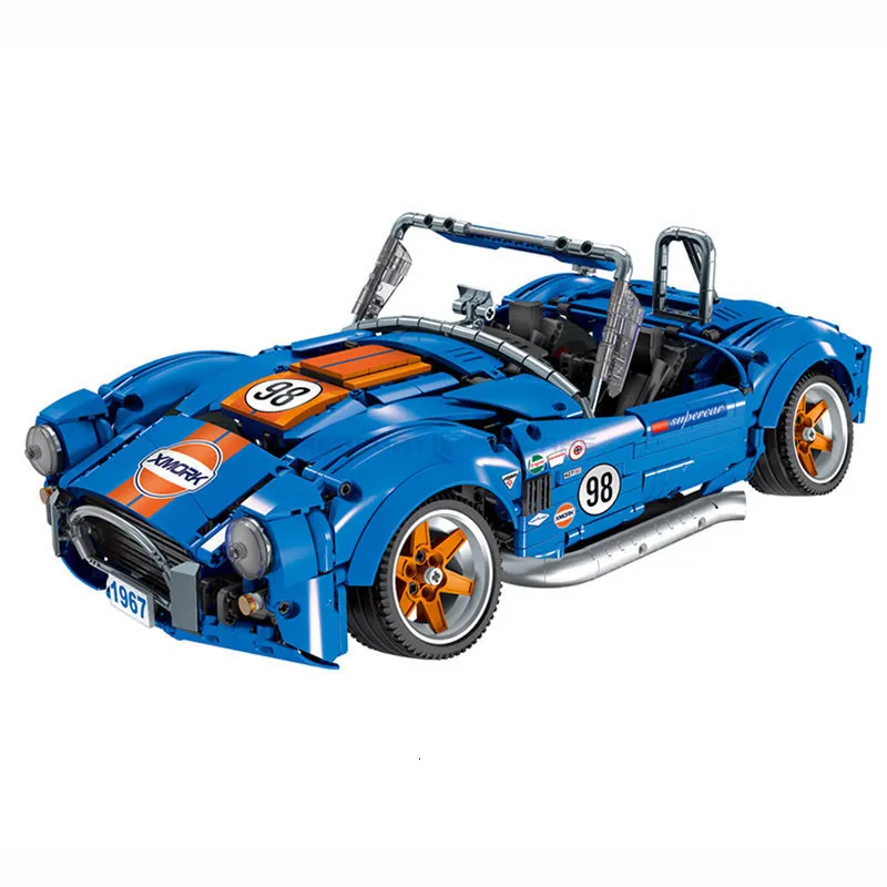 Electric RC Car Shelby Cobra 427 Hypercar MOC 022025 1 Classic Retro Sports Model Building Blocks Bricks Creative Toy Set for Kids Boys Gift 230627