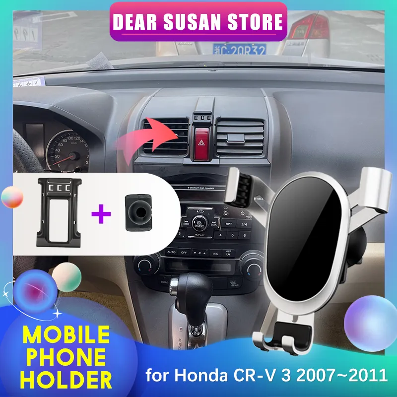 Car Mobile Phone Holder for Honda CR-V CRV 3 2007~2011 GPS Air Vent Clip Tray Stand Support Sticker Accessories Samsung iPhone